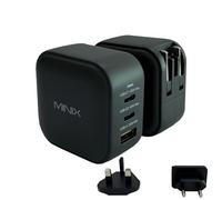 MINIX NEO P1 Wall Charger with 3 USB ports 2 x USB-C 3.0 (Maximum 65 W) 1 x USB-A Quick Charge 3.0 (Maximum 36 W), adapter included: EU, UK, US