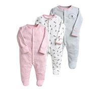 Minizone Baby Cotton Pyjama Set 3PCS Unisex Onesie Long Sleeve Overalls Cotton Romper, 3-6 Months, Grey2