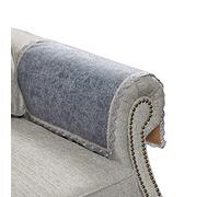 MINJIATEX Couch Arm Covers,Non-Slip Lace Sofa Arm Covers Set of 2 Washable Sofa Armrests Covers for Living Room Recliner Chair Arm Covers Protectors for Leather Sofa Armrest Slipcover (GYDF-Grey)
