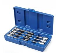 MINJKL Drive Ratchet Wrench Tool Set A Set for Spanner Sleeve Repair Hand Tools 7Pcs Extra Long Hex Bit Socket Set H3-H10 3/8inch Drive 110mm