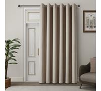 (Mink, 66" x 84" (168cm x 213cm)- Single Panel) 100% Blackout Linen Curtains - 260GSM Heavy Thermal Insulated Drapes, Thick Light Blocking Curtains