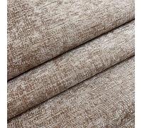 Mink Designer Luxury Soft Plain Solid Heavy Weight Upholstery Curtain Cushion Chenille Velvet Fabric FIRE Retardant Shimmering Look Sofa Furniture Material Sold by The METRE