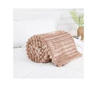 (Mink , Double) Chunky Cord Ribbed Throws Soft Large Fluffy Cosy Sofa Bed Settee Blankets
