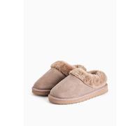Mink Faux Fur Lined Platform Mule Slippers 1-2
