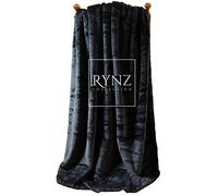 Mink Faux Fur Throw 8 Colours, Large & Xtra Large 2-3 Seater Sofa/Bed Blanket (Extra Large (200x240cm), Black)