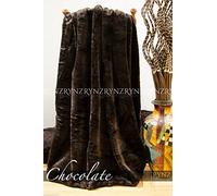 Mink Faux Fur Throw 8 Colours, Large & Xtra Large 2-3 Seater Sofa/Bed Blanket (Extra Large (200x240cm), Choclate)