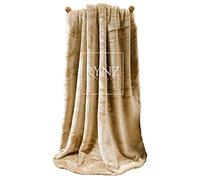 Mink Faux Fur Throw 8 Colours, Large & Xtra Large 2-3 Seater Sofa/Bed Blanket (Large (150x200cm), Tan)