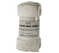 (Mink, King) Soft Mink Throw Over Bed Faux Cuddle Luxury Fur Fleece Bedding Sofa Warm Blanket