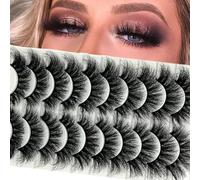 Mink Lashes 20mm Big Long Full Strip Faux Eyelashes Soft False Lashes Mink Fluffy Dramatic 3D Thick Volume False Eyelashes 10 Pairs Pack