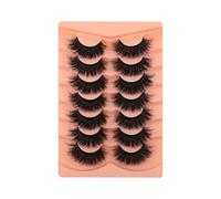 Mink Lashes 20MM Fluffy False Eyelashes, 10D Dramatic Cat Eye Lashes with Soft Cotton Band, Thick Long Wispy D Curl Strip Lashes, 7 Pairs of Full Volume Eyelash Extensions for Bold Eye Makeup Look