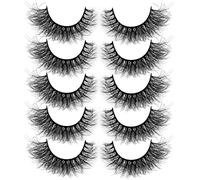 Mink Lashes 3D Volume Natural False Eyelashes Pack Fluffy Wispy Faux Mink Eyelashes (3D/15mm)