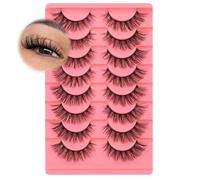 Mink Lashes Eye Lashes Full 6D Volume False Eyelashes that Look Like Extensions 16MM Thick Soft D-Curly Fake Lashes 7 Pairs Pack
