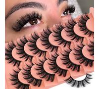 Mink Lashes Fluff False Eyelashes 20mm Full Eye Lashes 8D Volume Curly Fake Eyelashes 7 Pairs Faux Mink Lashes Multipack