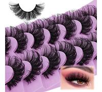 Mink Lashes Fluff False Eyelashes 20mm Full Eye Lashes 8D Volume Curly Fake Eyelashes 7 Pairs Faux Mink Lashes Multipack