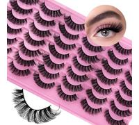 Mink Lashes Fluffy 20 Pairs False Eyelashes 18mm Dramatic 3D Faux Mink Eyelashes Pack Fake Eyelashes Multipack