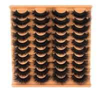 Mink Lashes Fluffy 20 Pairs False Eyelashes 18mm Dramatic 3D Faux Mink Eyelashes Pack Fake Eyelashes Multipack