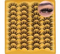 Mink Lashes Fluffy 20 Pairs False Eyelashes 18mm Dramatic 3D Faux Mink Eyelashes Pack Fake Eyelashes Multipack