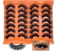 Mink Lashes Fluffy 20mm 25 mm Big Long EyeLashes D Curl 3D Dramatic Thick 8D Volume Faux Mink Eyelashes Full Strip False Super Soft Lahses Pack