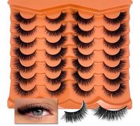 Mink Lashes Fluffy 20mm 25 mm Big Long EyeLashes D Curl 3D Dramatic Thick 8D Volume Faux Mink Eyelashes Full Strip False Super Soft Lahses Pack