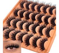 Mink Lashes Fluffy 20mm 25 mm Big Long EyeLashes D Curl 3D Dramatic Thick 8D Volume Faux Mink Eyelashes Full Strip False Super Soft Lahses Pack