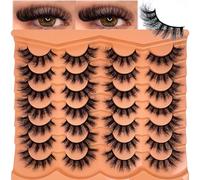Mink Lashes Fluffy 20mm 25 mm Big Long EyeLashes D Curl 3D Dramatic Thick 8D Volume Faux Mink Eyelashes Full Strip False Super Soft Lahses Pack