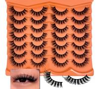 Mink Lashes Fluffy 20mm 25 mm Big Long EyeLashes D Curl 3D Dramatic Thick 8D Volume Faux Mink Eyelashes Full Strip False Super Soft Lahses Pack