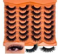 Mink Lashes Fluffy 20mm 25 mm Big Long EyeLashes D Curl 3D Dramatic Thick 8D Volume Faux Mink Eyelashes Full Strip False Super Soft Lahses Pack