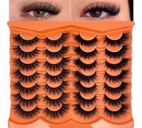 Mink Lashes Fluffy 20mm 25 mm Big Long EyeLashes D Curl 3D Dramatic Thick 8D Volume Faux Mink Eyelashes Full Strip False Super Soft Lahses Pack