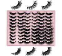 Mink Lashes Fluffy 6D Volume False Eyelashes Mink C Curl 20 mm Long Faux Mink Strip Eyelashes Natural Eye Lashes Pack 30 Pairs