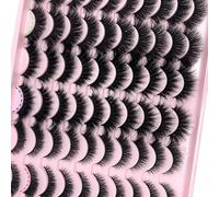 Mink Lashes Fluffy 6D Volume False Eyelashes Mink C Curl 20 mm Long Faux Mink Strip Eyelashes Natural Eye Lashes Pack 30 Pairs