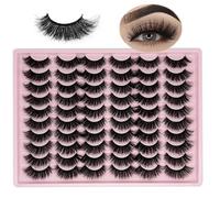 Mink Lashes Fluffy 6D Volume False Eyelashes Mink C Curl 20 mm Long Faux Mink Strip Eyelashes Natural Eye Lashes Pack 30 Pairs