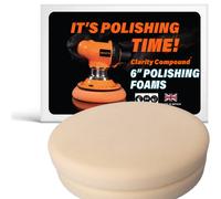Mink Metal Clarity Compound White Polishing & Compounding Foam Pads, 150mm Hook & Loop For Fast One-Step Cutting & Polishing (2-P
