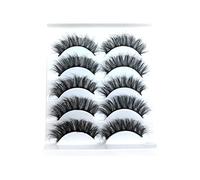 Mink Multipack Lashes Wispy Lashes Volume Eyelashes 8D 10 Faux False Dramatic Pack Mink Eyelashes Eye Pairs Eyeliner Blue Liquid Waterproof (B, One Size)