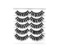 Mink Multipack Lashes Wispy Lashes Volume Eyelashes 8D 10 Faux False Dramatic Pack Mink Eyelashes Eye Pairs Eyeliner Blue Liquid Waterproof (E, One Size)