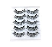 Mink Multipack Lashes Wispy Lashes Volume Eyelashes 8D 10 Faux False Dramatic Pack Mink Eyelashes Eye Pairs Eyeliner Stencil Silicone (L, One Size)