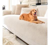 Mink Plush Sofa Cover 1 2 3 Seater, Non-Slip Corner Sofa Cover L Shape Super Soft Fluffy Faux Fur Sofa Slipcovers for Living Room (70 * 90cm/1PC,Beige)