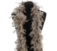 Mink Taupe 50g Turkey Feather Boa - Fluffy 1920s Gatsby Costume Scarf