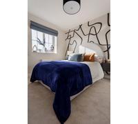 Mink Throw Soft Touch Blanket Fleece Faux Fur Blue 150X200Cm