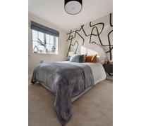 Mink Throw Soft Touch Blanket Fleece Faux Fur Grey 200X240Cm