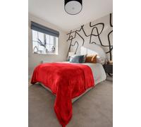 Snug City Mink Throw Soft Touch Blanket Fleece Faux Fur in Red | Size: 200 cm x 240 cm Snug City Red 200 cm x 240 cm