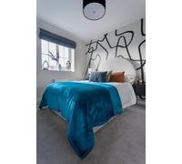 Mink Throw Soft Touch Blanket Fleece Faux Fur Teal 150X200Cm
