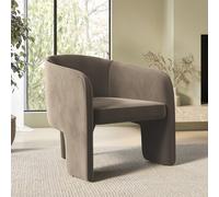 Mink Velvet Curved Accent Chair - Lyanna