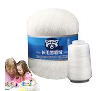 Mink Yarn, Long Hair Mink Yarn, Luxury Warm Soft Hand Sewing Weaving Wool Thread, Knitted Coarse Wool Yarn, Long Hair Mink Cashmere for Craft, Knitted Coarse Wool Yarn for Crochet and Knitting