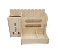 MinkeyBear Automatic Rabbits Hay Feeder Water Dispenser With Water Bottle Rack Solid Wood Hay Feeder For Small Animal Feeding