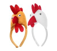 minkissy 1 Pair Chicken Headband Boys and Girls Festival Hair Accessories Cartoon Chick Hairband White Fascinator Clip