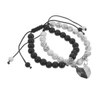 minkissy 1 Pair Couple Matching Bracelets Beaded Wrist Bracelets for Lovers Friends Comfortable Design for Valentine's Day Anniversaries Symbolizing Close Bonds