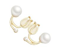 minkissy 1 pair Delicate Pearl Flower Earrings for Women Elegant Party Jewelry Eye Catching Design for Special Occasions Chic Earring Decor for Simple Yet Gorgeous Accessories