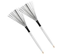 minkissy 1 Pair Jazz Drum Brush Durable Carbon Steel Wire Drum Brushes with Maple Handles for Drummers for Practice and Performance Percussion Instrument Accessories