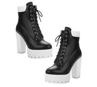 minkissy 1 Pair Retro High Heeled PU Short Boots for Women Lightweight Comfortable Design European Vintage Style for Parties Weddings and Special Occasions