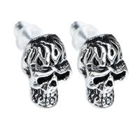 minkissy 1 Pair Skull Studs Earrings for Men and Women Punk Jewelry Ear Studs Vintage Gothic Design for Halloween and Casual Outfits Unique Ear Accessories for Fashionable Looks